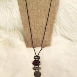 LIMited‎ Gunmetal Rhinestone Necklace 2462